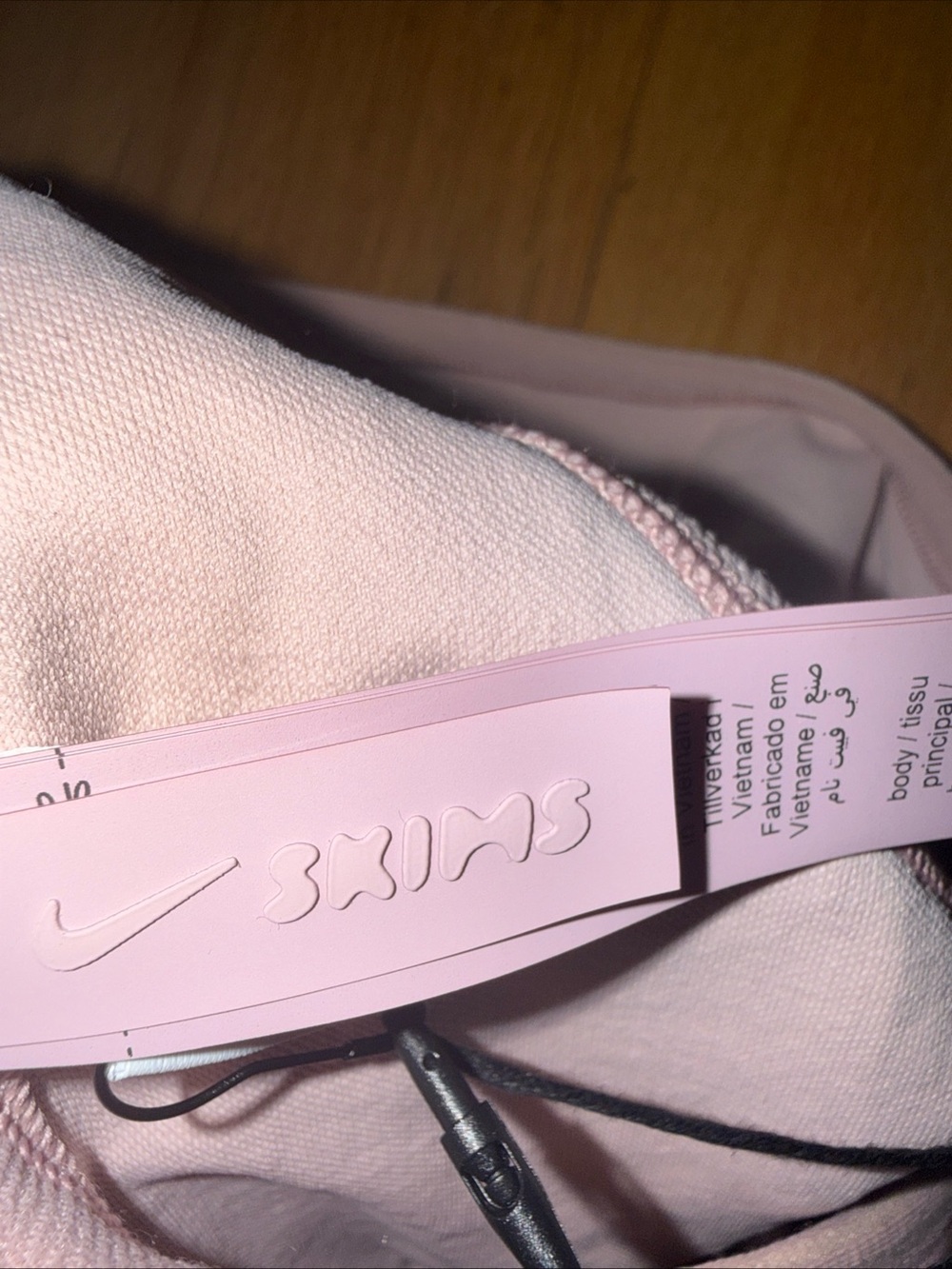 SKIMS Light Pink Ribbed Tank with White Swoosh Detail - Picture 2 of 3